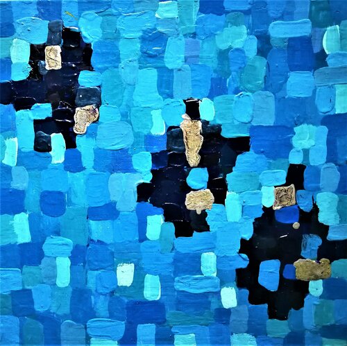 34 ROBOTS SOBRE FONDO AZUL van JOAN PARRAMON, Schilderij te koop op Singulart