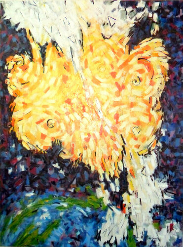 Mariposa cósmica .Diálogo de partículas antes de la creación II by JOAN PARRAMON, Painting for Sale on Singulart