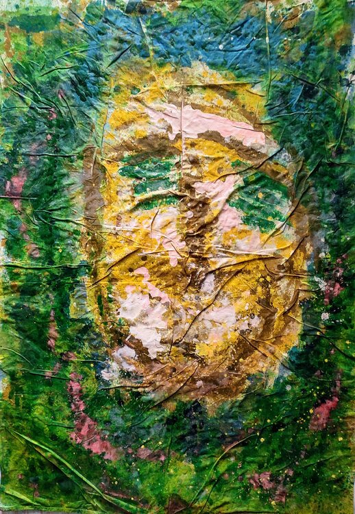 Abstracción. Autorretrato 11/2025. Telas encontradas JOAN PARRAMON