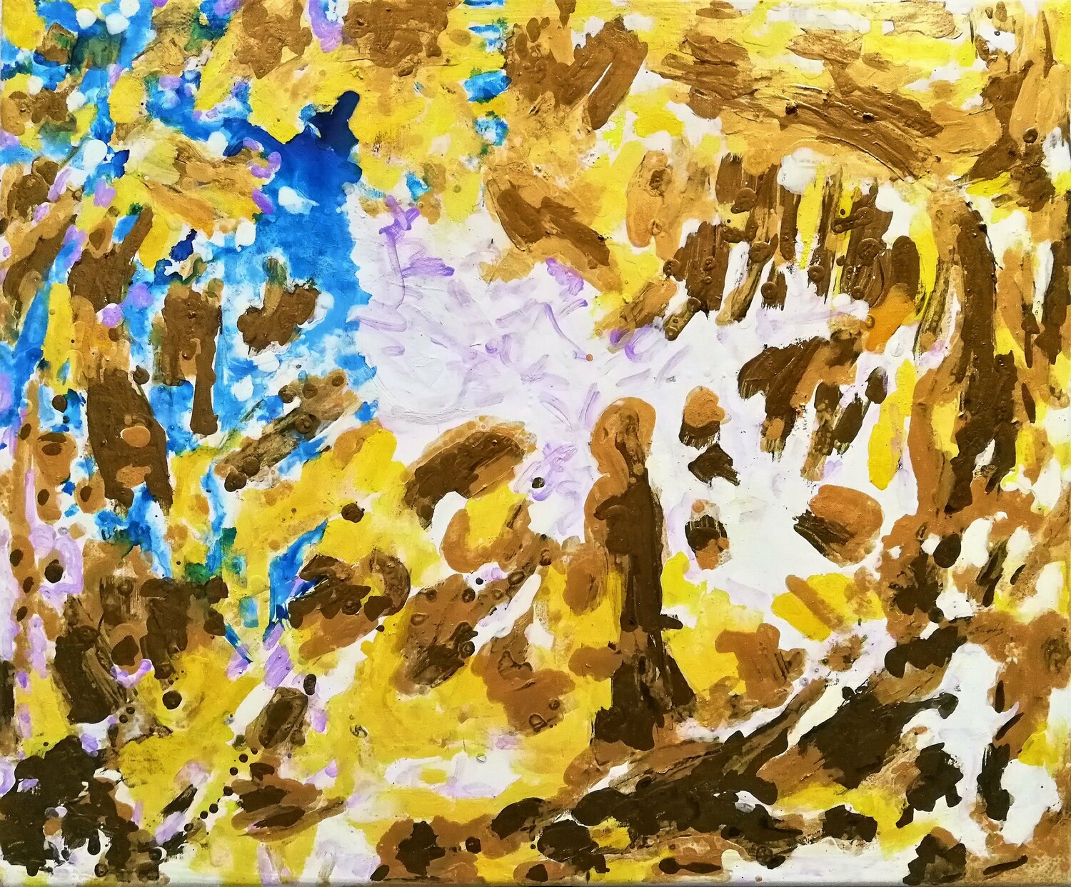 Oros, amarillos y azules. Abstract Surrealism 2. JOAN PARRAMON Originalgemälde zu verkaufen