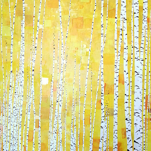 Forêt de bouleaux di Sophie Cantou, Pittura in vendita su Singulart