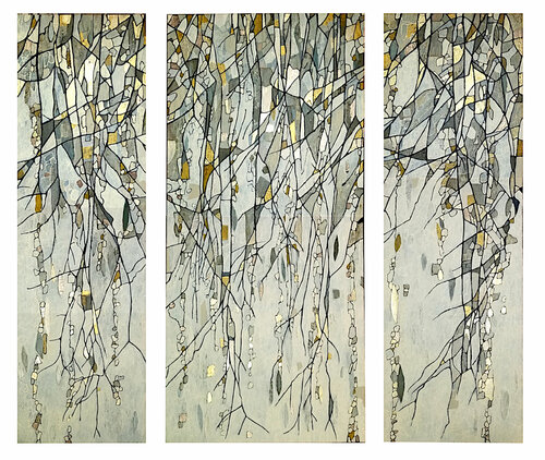 Sérénité voilée (triptyque) di Sophie Cantou, Pittura in vendita su Singulart