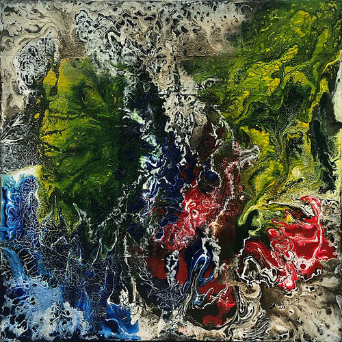 Cơn mưa chiều hạ van Tứ Bảo Hoàng Lâm, Schilderij te koop op Singulart