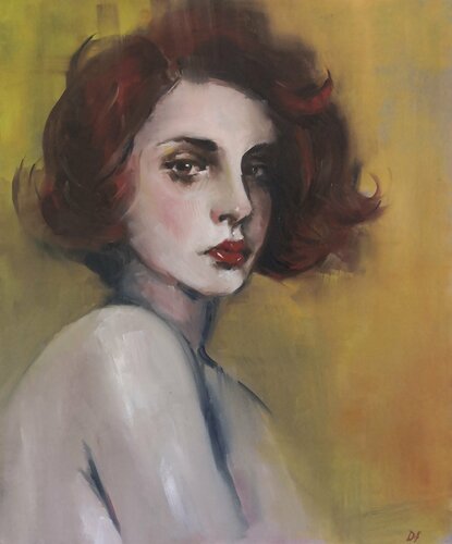 Woman in red di Diletta Innocenti Fagni, Pittura in vendita su Singulart