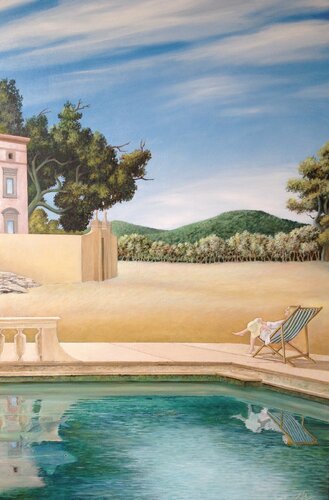 La casa dietro le colline by Cecco Mariniello, Painting for Sale on Singulart