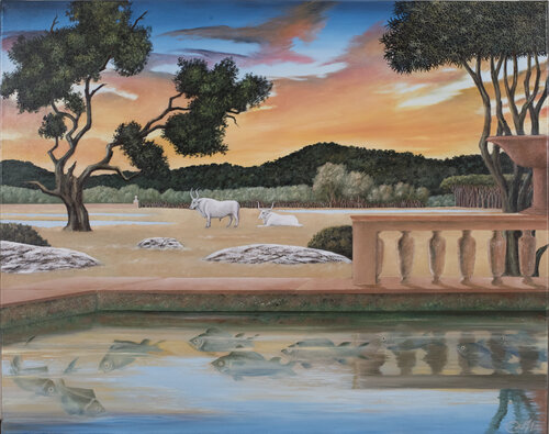 I pesci fanno il loro giro di Cecco Mariniello, Pittura in vendita su Singulart