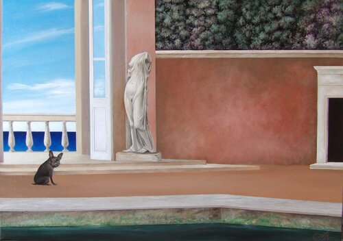 Afrodite e il bulldog by Cecco Mariniello, Painting for Sale on Singulart