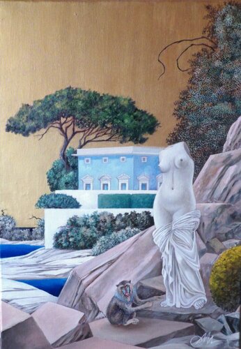 Il ritorno del mandrillo de Cecco Mariniello, Pintura a la venta en Singulart