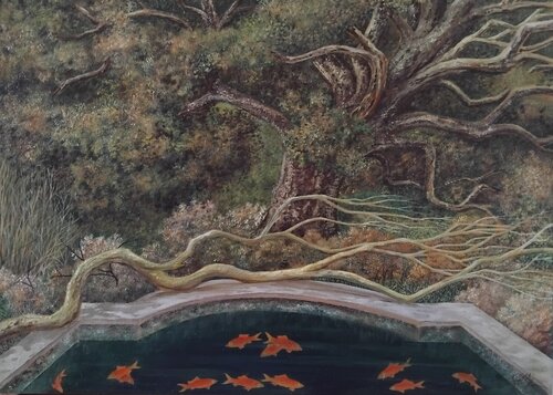 Pesci rossi by Cecco Mariniello, Painting for Sale on Singulart