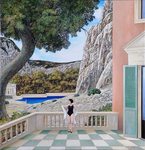 Terrazza con vista di Cecco Mariniello, Pittura in vendita su Singulart