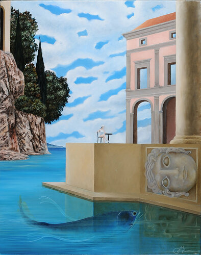 Villa con testa di Medusa di Cecco Mariniello, Pittura in vendita su Singulart