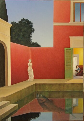 Afrodite con tonno di Cecco Mariniello, Pittura in vendita su Singulart