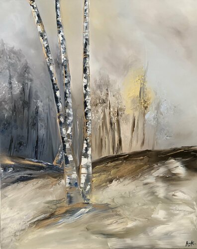 Patches of snow di Sumali Piyatissa, Pittura in vendita su Singulart