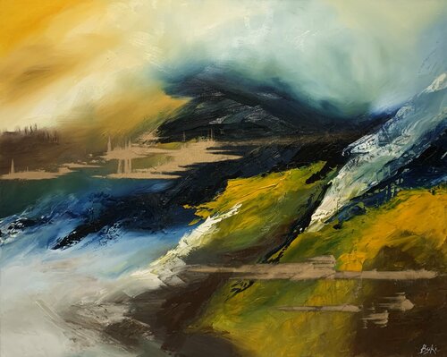 Over the mountains and seas by Sumali Piyatissa, Painting for Sale on Singulart