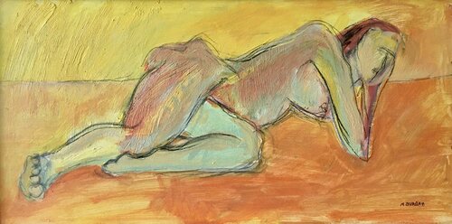 Desnudo naranja di María Burgaz, Pittura in vendita su Singulart