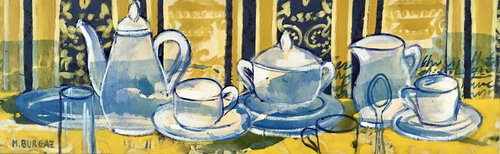 Listos para el té van María Burgaz, Schilderij te koop op Singulart