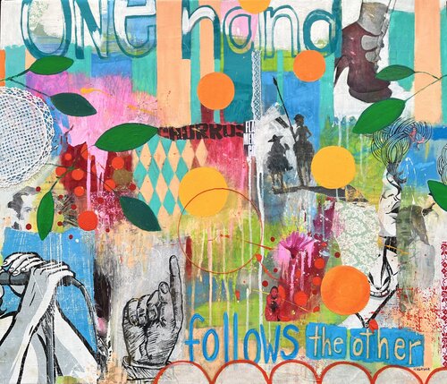 One hand follows the other di María Burgaz, Pittura in vendita su Singulart