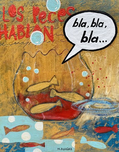 Los peces hablan von María Burgaz, Malerei kaufen auf Singulart