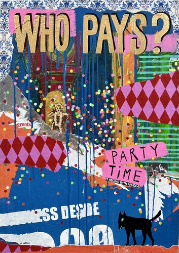 Who pays? von María Burgaz, Malerei kaufen auf Singulart