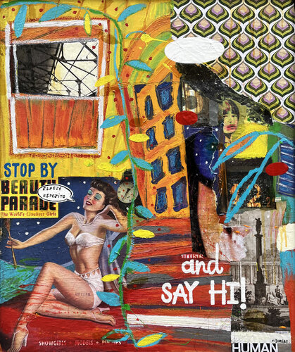 Stop by and say hi par María Burgaz, Peinture en vente sur Singulart