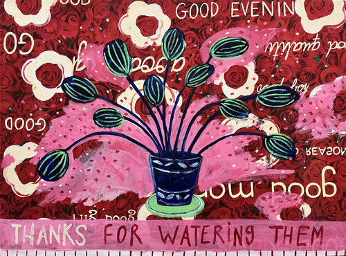 Thanks for watering them van María Burgaz, Schilderij te koop op Singulart