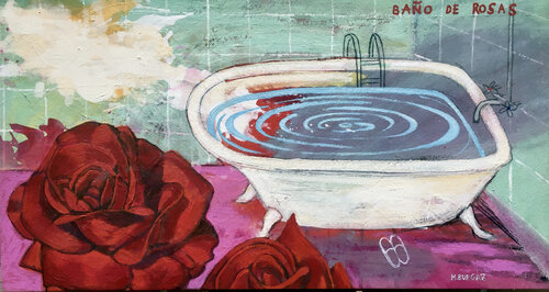 Baño de rosas di María Burgaz, Pittura in vendita su Singulart
