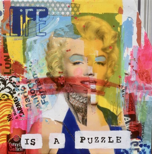 Life is a puzzle par María Burgaz, Peinture en vente sur Singulart