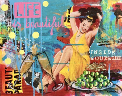 Life is beautiful I par María Burgaz, Peinture en vente sur Singulart