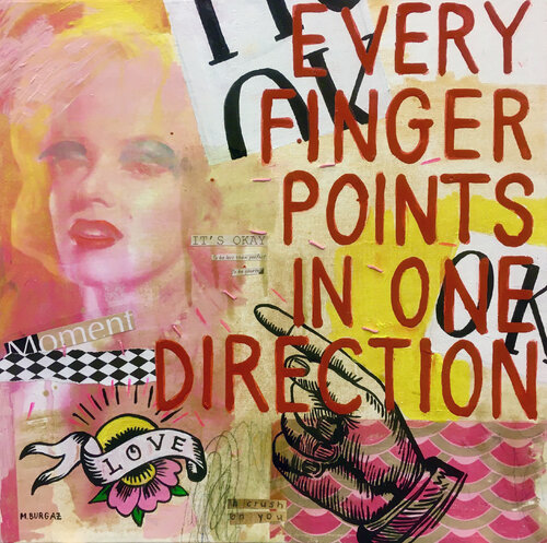 Every finger points in one direction by María Burgaz, Painting for Sale on Singulart