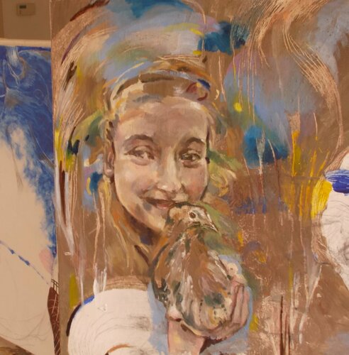 Letti with partridge van Anette Vargas, Schilderij te koop op Singulart