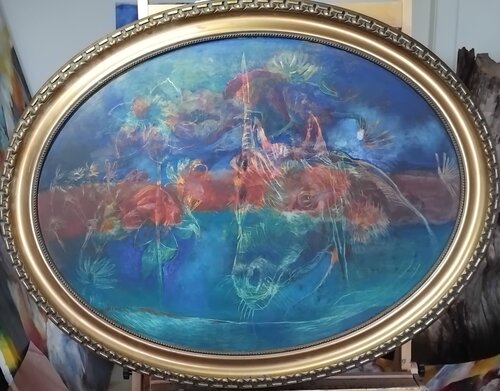 Unicorn in the mystic garden van Anette Vargas, Schilderij te koop op Singulart