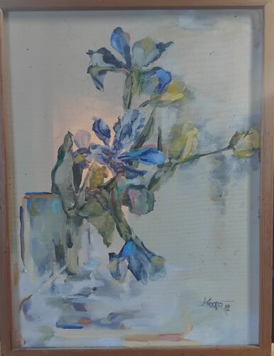 Still life with flowers di Anette Vargas, Pittura in vendita su Singulart