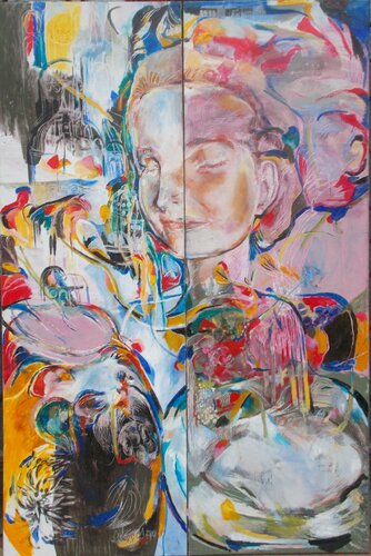 Girl  dreaming van Anette Vargas, Schilderij te koop op Singulart