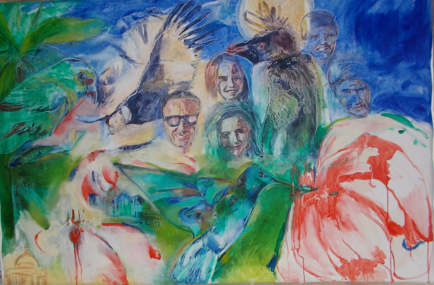 Portrait of a chilean family Anette Vargas Originalgemälde zu verkaufen