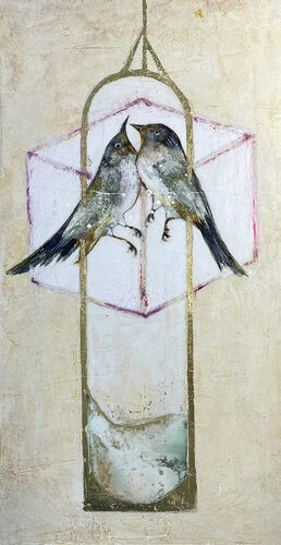 The body as a container "Birds 001" van Karenina Fabrizzi, Schilderij te koop op Singulart