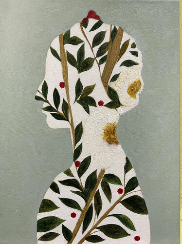 Green portrait 01 van Karenina Fabrizzi, Schilderij te koop op Singulart