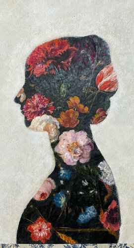 From fear to love/ flowers 02 van Karenina Fabrizzi, Schilderij te koop op Singulart