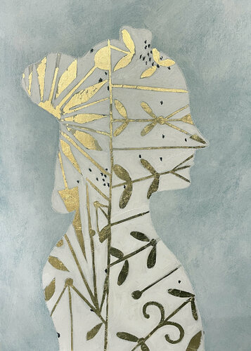 Lei turquoise and blue sky van Karenina Fabrizzi, Tekening te koop op Singulart