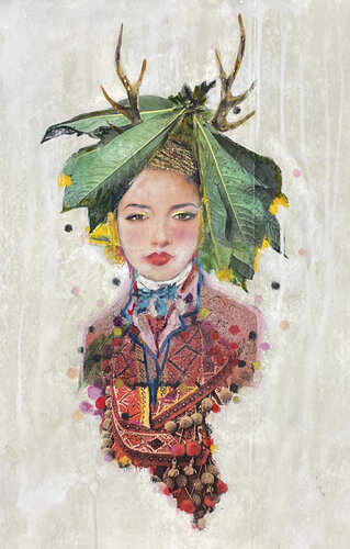 Helmets & Oriental Art girls and other stories 007 van Karenina Fabrizzi, Schilderij te koop op Singulart