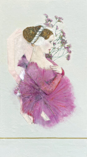 La dame rose di Karenina Fabrizzi, Pittura in vendita su Singulart