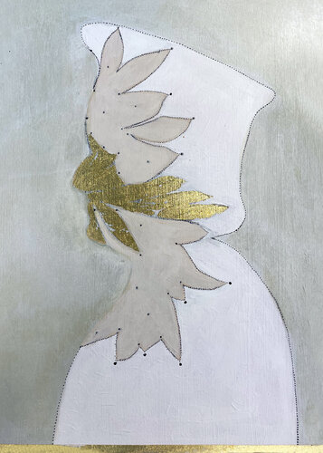 Luin in beige & gold Christmas van Karenina Fabrizzi, Tekening te koop op Singulart