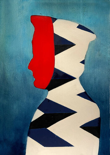 Lui in red & blue Christmas von Karenina Fabrizzi, Zeichnungen kaufen auf Singulart