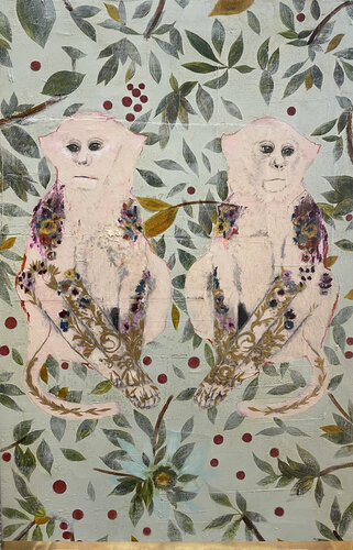 Whispers Amongst the Foliage /tuquoise par Karenina Fabrizzi, Peinture en vente sur Singulart