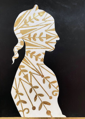 The body as a container /Gold von Karenina Fabrizzi, Zeichnungen kaufen auf Singulart