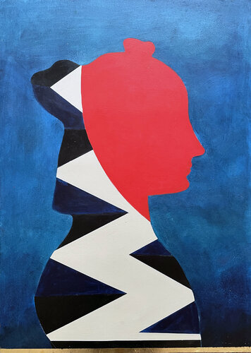 The body as a container /Blue Lei par Karenina Fabrizzi, Dessin en vente sur Singulart