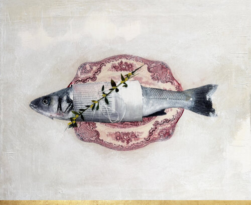 Whispers Of The Ocean/ Red China par Karenina Fabrizzi, Peinture en vente sur Singulart