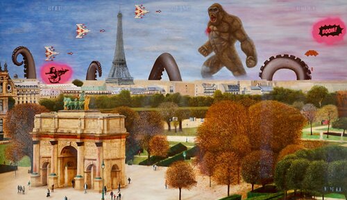 "Bleu, blanc, rouge" & " War is coming" by Ezequiel Martinez Llaser, Painting for Sale on Singulart