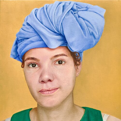 La serviette bleue (Nola Darling ll) by Ezequiel Martinez Llaser, Painting for Sale on Singulart
