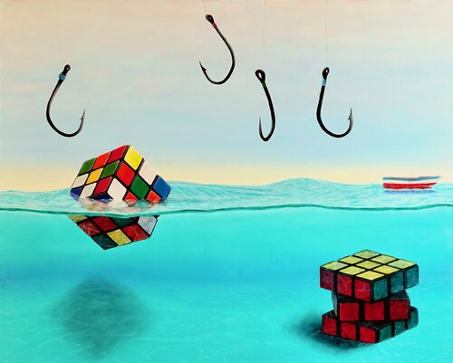 La pêche du concept cassé di Ezequiel Martinez Llaser, Pittura in vendita su Singulart
