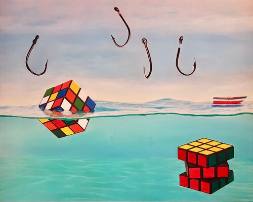 La pêche du concept cassé by Ezequiel Martinez Llaser, Painting for Sale on Singulart